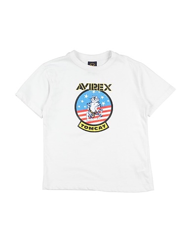 AVIREX T-shirt Bianco 80% Cotone, 20% Poliestere