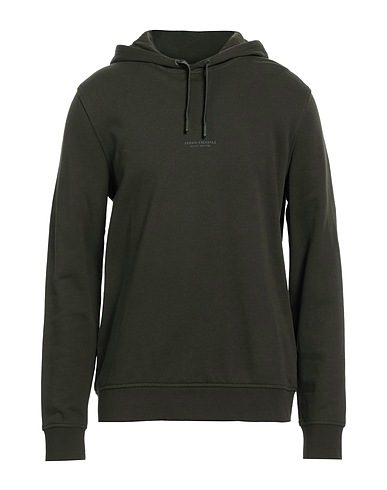 ARMANI EXCHANGE Hooded track jacket  Military green 100% Cotton, Elastane