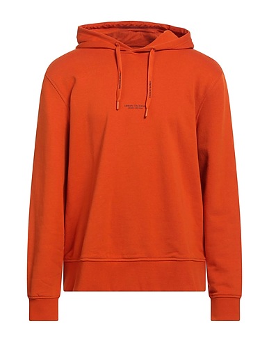 ARMANI EXCHANGE Hooded track jacket  Orange 100% Cotton, Elastane