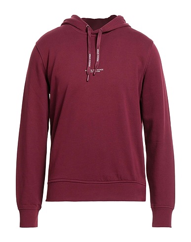 ARMANI EXCHANGE Hooded track jacket  Burgundy 100% Cotton, Elastane