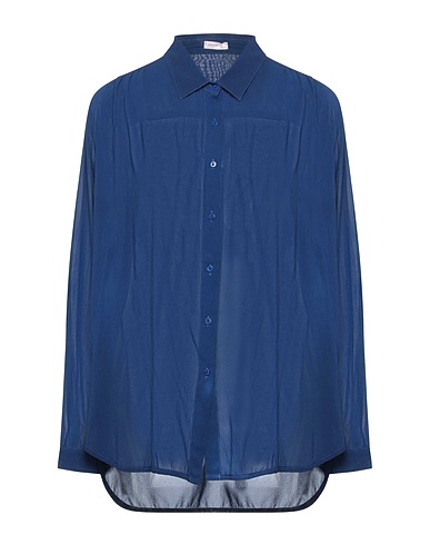 ROSSOPURO Solid colour shirts & blouses Blue 94% Silk, 6% Elastane