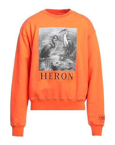 HERON PRESTON Sweatshirt Orange 100% Cotton, Elastane, Polyester