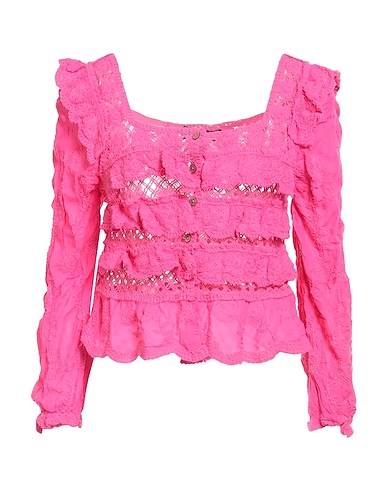 VANESSA SCOTT Shirts FUCSIA 70% Cotton, 30% Polyester