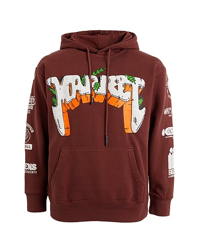 MARKET Hooded track jacket  GROWCLUB HOODIE
 Chocolate brown 100% Cotton
