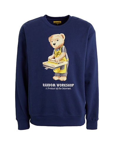 MARKET Sweatshirt RANDOM WORKSHOP BEAR CREWNECK	 Nachtblau 100% Baumwolle