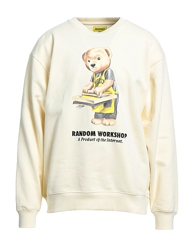 MARKET 트레이닝 상의 RANDOM WORKSHOP BEAR CREWNECK	 아이보리 100% 코튼