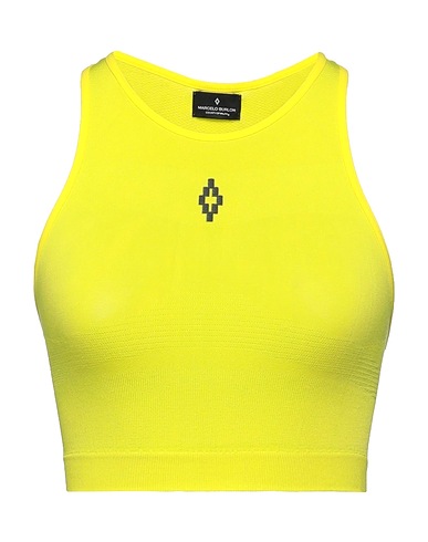 MARCELO BURLON Top Lime green 95% Polyamide, 5% Elastane