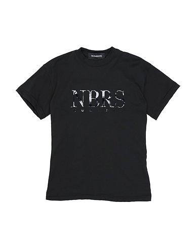 NUMBERS. T-shirt Black 100% Cotton