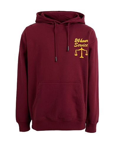 MARKET Hooded track jacket  24 HR LAWYER SERVICE HOODIE
 Burgundy 100% Cotton