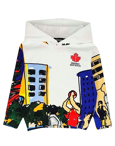 DSQUARED2 Sweatshirt Felpa cappuccio White Cotton