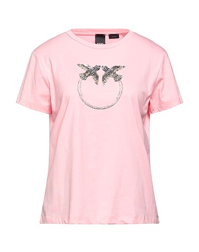 PINKO T-shirt Pink 100% Cotton, Elastane, Glass, PVC - Polyvinyl chloride