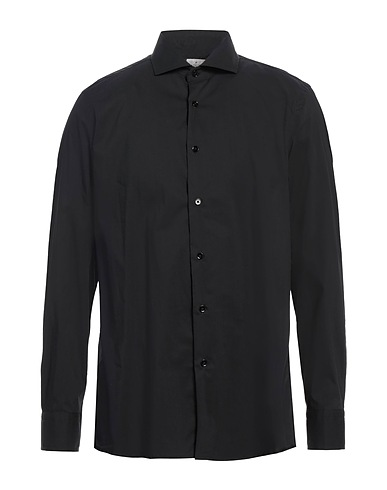 BAGUTTA Chemise de couleur unie Noir 72% Coton, 25% Polyamide, 3% Élasthanne