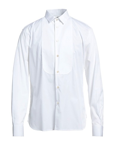 SAINT LAURENT Solid colour shirt White 98% Cotton, 2% Elastane