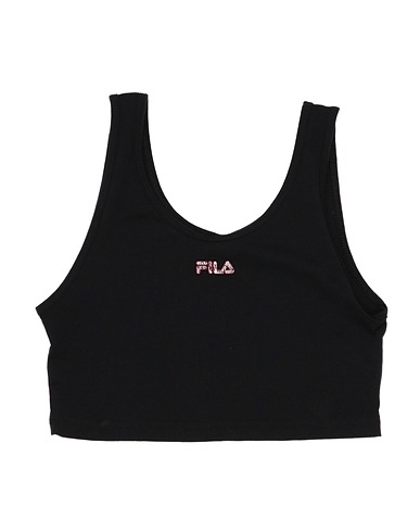 FILA Tank top Black 93% Cotton, 7% Elastane