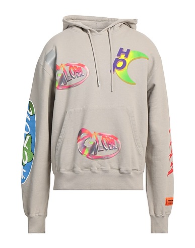 HERON PRESTON Hooded track jacket  Taupe 100% Organic cotton, Elastane, Resin, Glass, Polyurethane