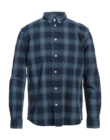 MINIMUM Checked shirt Slate blue 50% Viscose, 50% Polyester