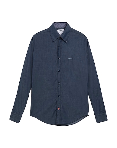 ERA Milano Shirts Midnight blue 97% Cotton, 3% Elastane