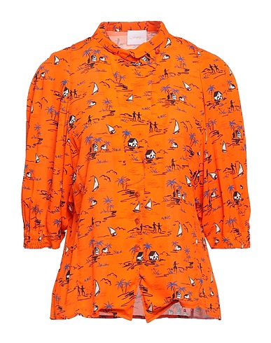MERCI ITALIA Patterned shirts & blouses Orange 100% Viscose