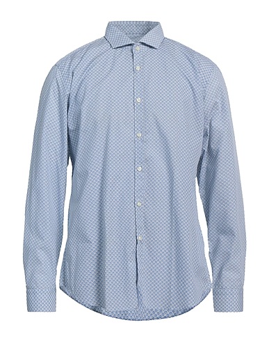 GMF 965 Patterned shirt Sky blue 100% Cotton