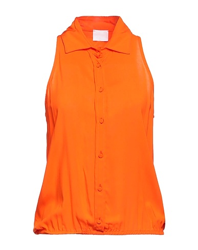 MERCI ITALIA Solid colour shirts & blouses Orange 100% Viscose