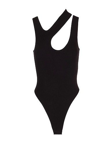 8 by YOOX TOPWEAR KNIT CUT-OUT BODYSUIT
 Nero 83% Viscosa, 15% Poliammide riciclato, 2% Elastan