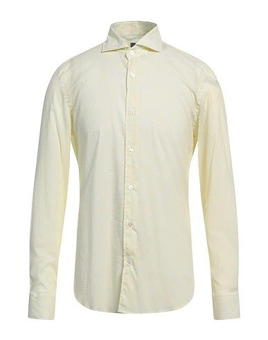 FEDELI Camicia fantasia Giallo pastello 95% Cotone, 5% Elastan