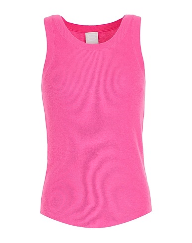 8 by YOOX Top RIBBED KNIT SLIM FIT TANK TOP
 Pink 70% Organic cotton, 20% Recycled polyamide, 10% Silk