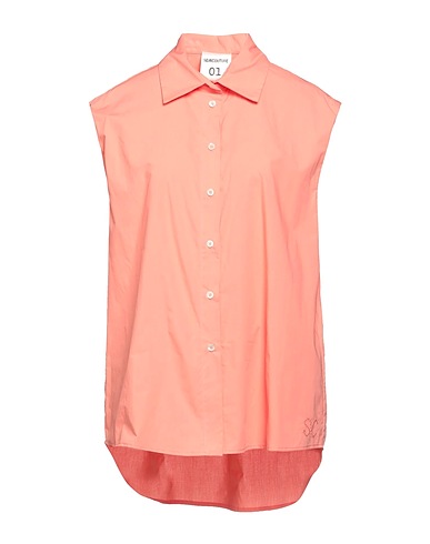 SEMICOUTURE Solid color shirts & blouses Salmon pink 100% Cotton