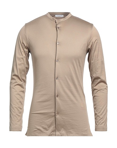 PAOLO PECORA Camicia tinta unita Beige 100% Cotone