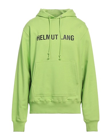 HELMUT LANG Hooded track jacket  Lime green 100% Cotton, Elastane