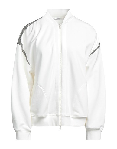 BRUNELLO CUCINELLI Felpa Bianco 100% Cotone, Ottone