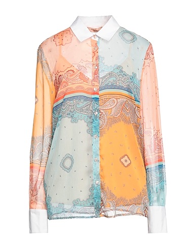 TWINSET Patterned shirts & blouses Salmon pink 100% Polyester, Cotton