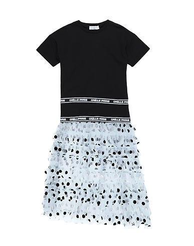 GAëLLE Paris Dress Black 93% Cotton, 7% Elastane, Polyester