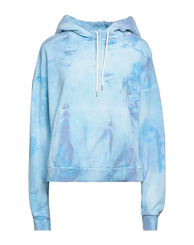 JOHN ELLIOTT Hooded track jacket  Sky blue 100% Cotton, Polyurethane