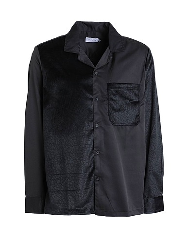 TOPMAN Solid colour shirt Black 100% Polyester