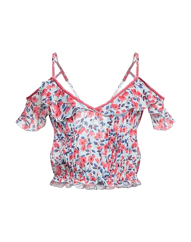 POUPETTE ST BARTH Off-the-shoulder top Light green 100% Cotton