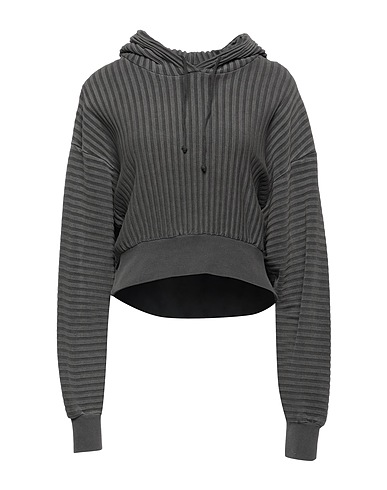 JOHN ELLIOTT Hooded track jacket  Charcoal 67% Cotton, 33% Rayon