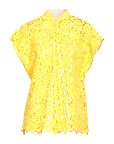 SEMICOUTURE Camicie e bluse in pizzo Giallo 100% Poliestere