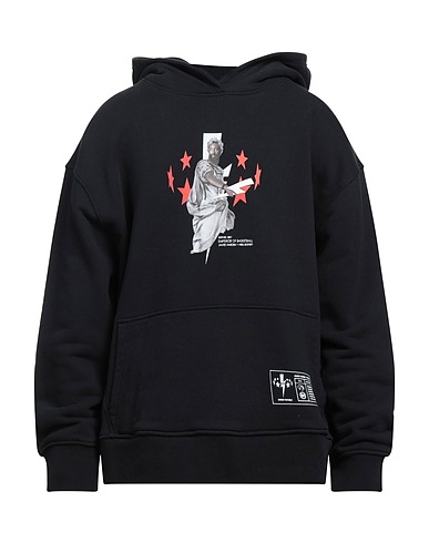 NEIL BARRETT Hooded track jacket  Black 100% Cotton, Elastane