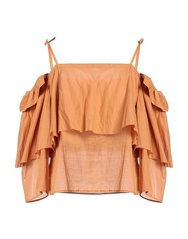 LA FABRIQUE Off-the-shoulder top Camel 100% Cotton