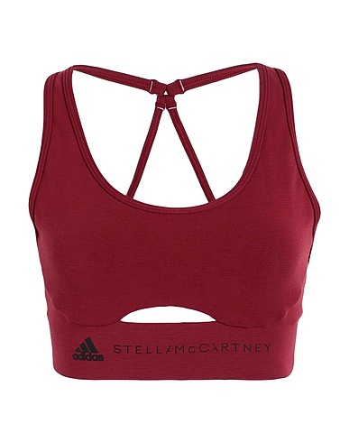 ADIDAS by STELLA McCARTNEY クロップ トップス ボルドー レーヨン 64% / 再生ポリアミド 27% / ポリウレタン 9%