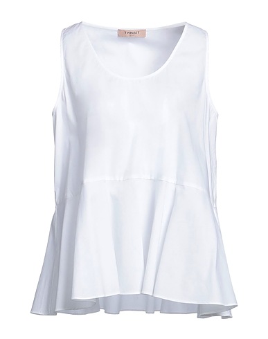 TWINSET Top White 96% Cotton, 4% Elastane