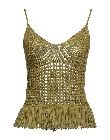 CRISTINA GAVIOLI Camisole Verde militare 50% Acrilico, 50% Cotone