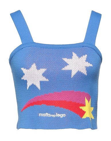 MSFTSREP Crop top Azzurro 100% Cotone