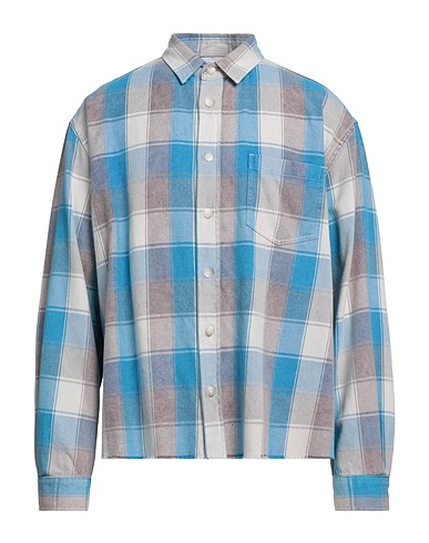 JOHN ELLIOTT Checked shirt Azure 100% Cotton