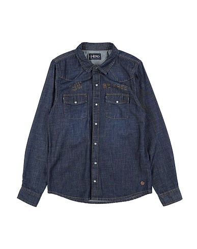 HEROS Camicia di jeans Blu 100% Cotone