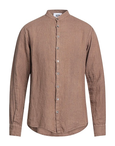 ALPHA STUDIO Linen shirt Khaki 100% Linen