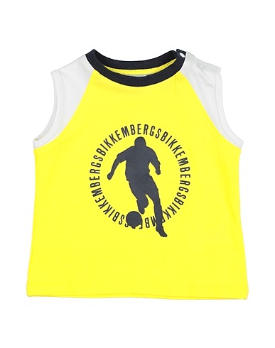 BIKKEMBERGS T-shirt Yellow 95% Cotton, 5% Elastane