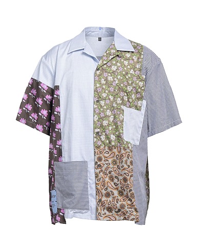 McQ Alexander McQueen Patterned shirt Azure 100% Cotton, Polyester