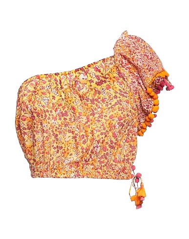 POUPETTE ST BARTH One-shoulder top Marigold 100% Cotton